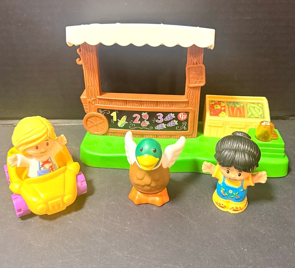 Fisher Price Little People Farmers Market car, mallard duck, 2 people sounds 7